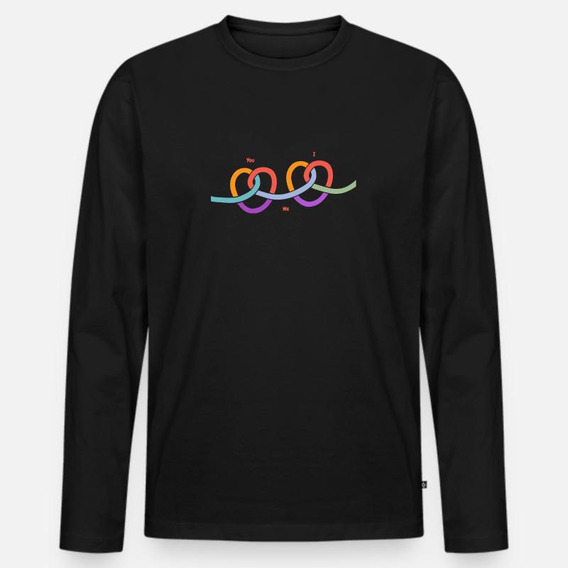 Connection as One - Männer Premium Bio Langarmshirt - Schwarz