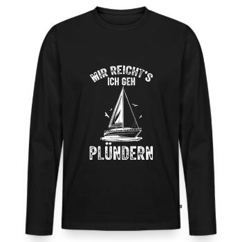 Wikinger Mir Reichts Ich Geh Plündern Geschenk See - Männer Premium Bio Langarmshirt - Schwarz - Vorne - Nico (187cm)