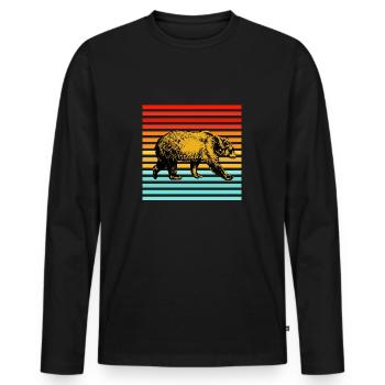 Braunbär Grizzly - Männer Premium Bio Langarmshirt - Schwarz - Vorne - Nico (187cm)