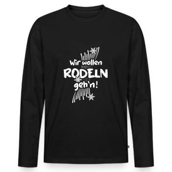 Rodeln "rodeln gehn" Rodler rodelt Rodelbahn - Männer Premium Bio Langarmshirt - Schwarz - Vorne - Nico (187cm)