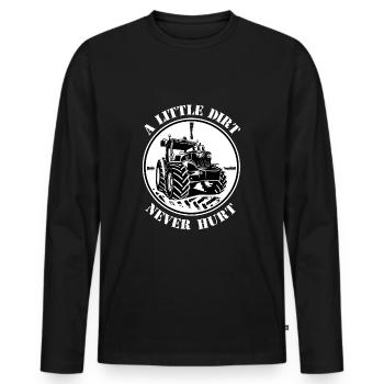 tracteur, conducteur de tracteur, agriculteur, champ, travail sur le terrain - T-shirt manches longues Premium bio Homme - noir - Devant - Nico (187cm)