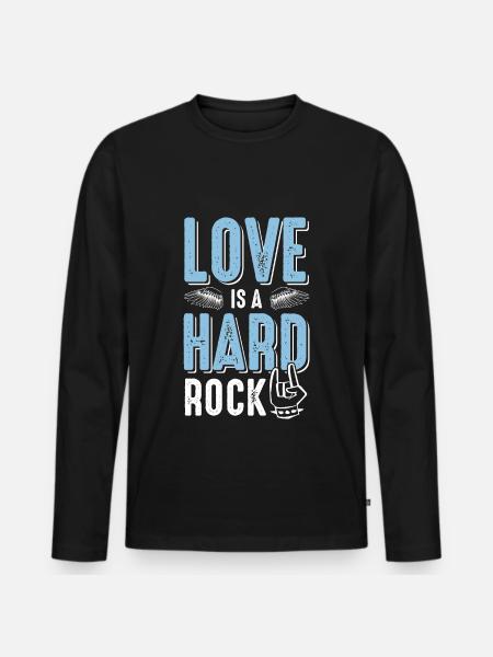 liebe hardrock - Männer Premium Bio Langarmshirt - Schwarz