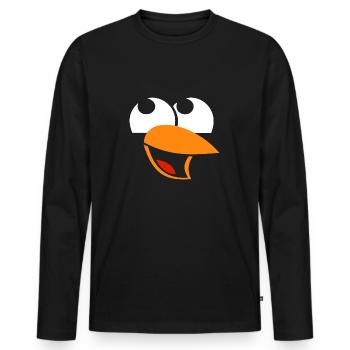 Penguin face funny - Men's Premium Organic Long Sleeve Shirt - black - Front - Nico (187cm)