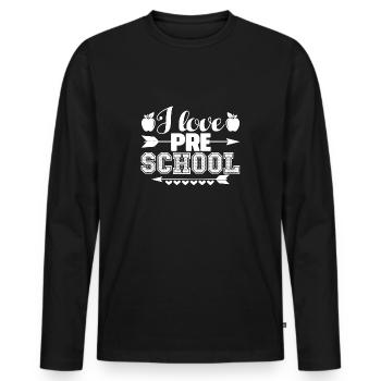 Preschool Teacher I Love Preschool - Men's Premium Organic Long Sleeve Shirt - black - Front - Nico (187cm)