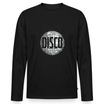 Disco Music Ball Dance Seventies Cadeau - T-shirt manches longues Premium bio Homme - noir - Devant - Nico (187cm)