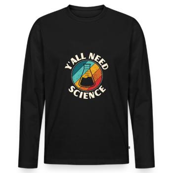 Scientist Gift Teacher Student Funny - Men's Premium Organic Long Sleeve Shirt - black - Front - Nico (187cm)