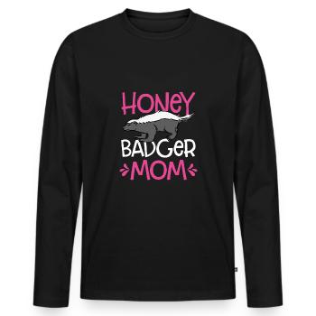 Honey Badger Mom - Men's Premium Organic Long Sleeve Shirt - black - Front - Nico (187cm)