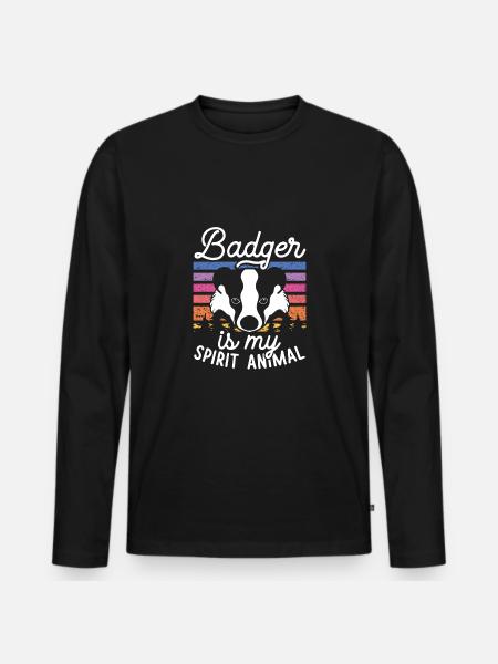 Badger Is My Ghost Animal - Men's Premium Organic Long Sleeve Shirt - black