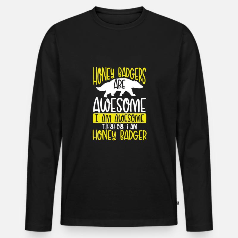 Honigdachs Sind Genial - Männer Premium Bio Langarmshirt - Schwarz