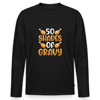 Shades of sauce - Men's Premium Organic Long Sleeve Shirt - black - Front - Nico (187cm)