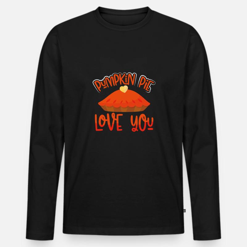Kürbiskuchen Liebe Dich - Männer Premium Bio Langarmshirt - Schwarz