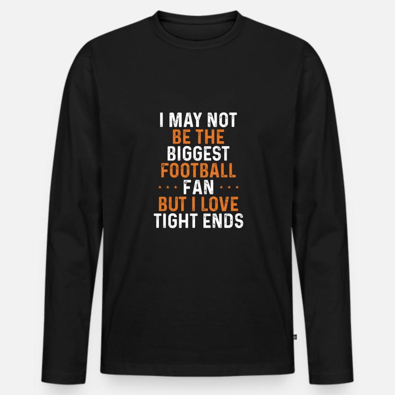 Ich Liebe Tight ends - Männer Premium Bio Langarmshirt - Schwarz