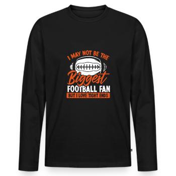 Je ne suis pas le plus grand fan de football - T-shirt manches longues Premium bio Homme - noir - Devant - Nico (187cm)