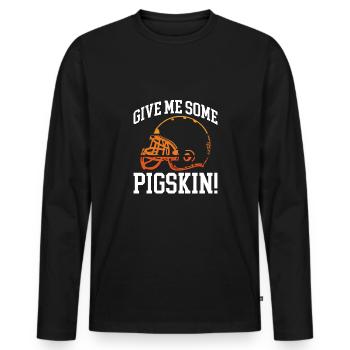 Gib Mir Einen American football helm - Männer Premium Bio Langarmshirt - Schwarz - Vorne - Nico (187cm)