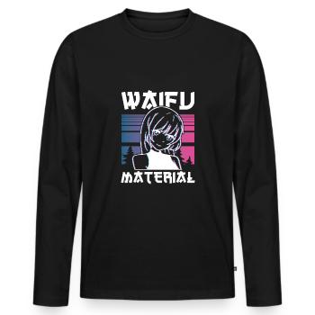 Niedliches Kawaii Waifu Material - Männer Premium Bio Langarmshirt - Schwarz - Vorne - Nico (187cm)