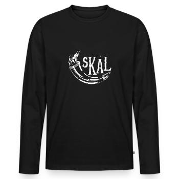 Hornscale Le Viking - T-shirt manches longues Premium bio Homme - noir - Devant - Nico (187cm)