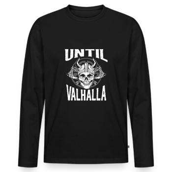 Bis Walhalla Schädel - Männer Premium Bio Langarmshirt - Schwarz - Vorne - Nico (187cm)