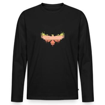 Farbe Der Wikingerkrähe - Männer Premium Bio Langarmshirt - Schwarz - Vorne - Nico (187cm)