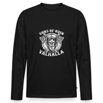 Fils d’Odin Walhalla - T-shirt manches longues Premium bio Homme - noir - Devant - Nico (187cm)