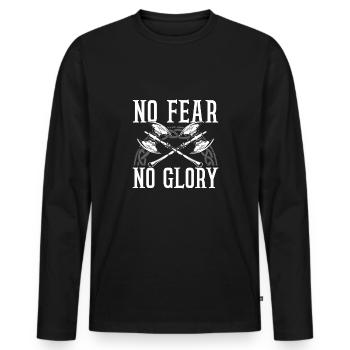 Axt Keine Angst Kein Ruhm - Männer Premium Bio Langarmshirt - Schwarz - Vorne - Nico (187cm)