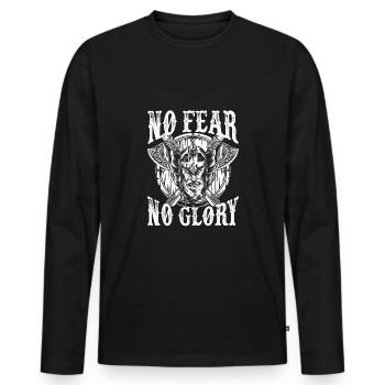 Wikinger Keine Angst Kein Ruhm - Männer Premium Bio Langarmshirt - Schwarz - Vorne - Nico (187cm)