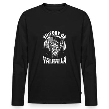 Sieg Oder Walhalla wikinger - Männer Premium Bio Langarmshirt - Schwarz - Vorne - Nico (187cm)