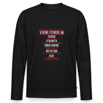 Viking fitness 101 - Men's Premium Organic Long Sleeve Shirt - black - Front - Nico (187cm)