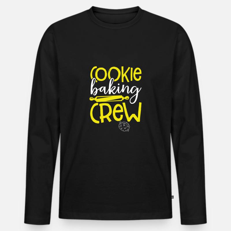 Plätzchen Backen Crew - Männer Premium Bio Langarmshirt - Schwarz