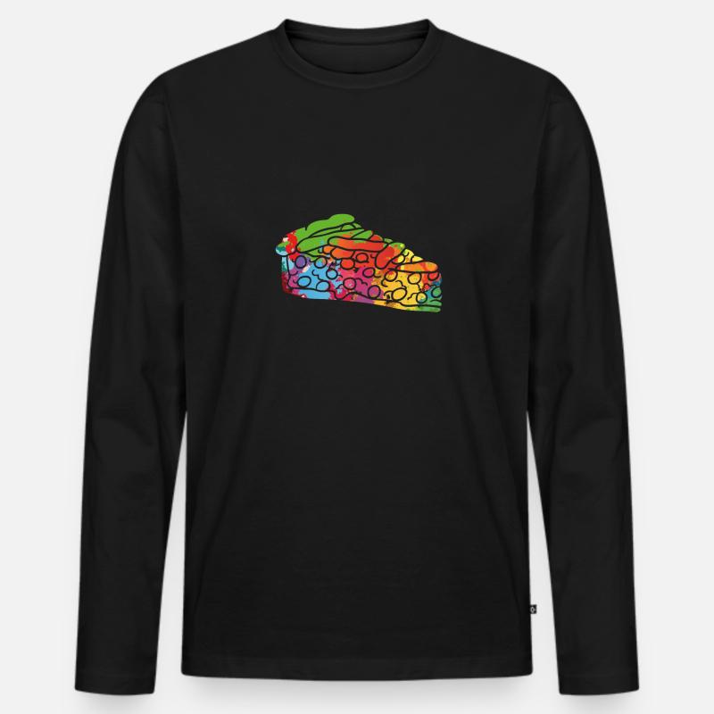 Bunter Kuchen - Männer Premium Bio Langarmshirt - Schwarz