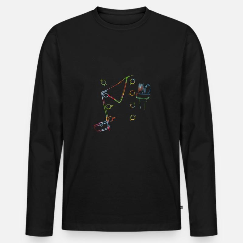 Cooles Bäcker outfit - Männer Premium Bio Langarmshirt - Schwarz