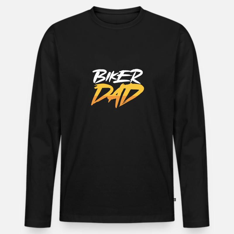 Biker vater - Männer Premium Bio Langarmshirt - Schwarz