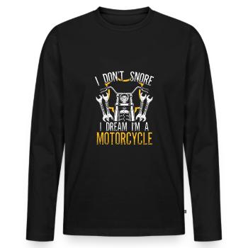 I dream, I'm a motorcycle - Men's Premium Organic Long Sleeve Shirt - black - Front - Nico (187cm)