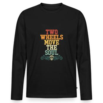 Zwei Räder Bewegen Die Seele - Männer Premium Bio Langarmshirt - Schwarz - Vorne - Nico (187cm)