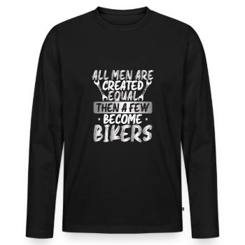 Alle Männer Werden Biker - Männer Premium Bio Langarmshirt - Schwarz - Vorne - Nico (187cm)