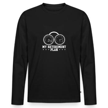 Motorcycle Speedometer My Plan - Men's Premium Organic Long Sleeve Shirt - black - Front - Nico (187cm)