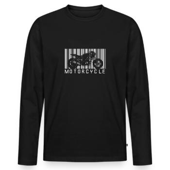 Motorcycle black and white - Men's Premium Organic Long Sleeve Shirt - black - Front - Nico (187cm)