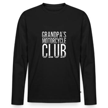 Grandpa Motorcycle Club - Men's Premium Organic Long Sleeve Shirt - black - Front - Nico (187cm)