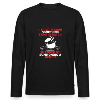I tried to do something from scratch - Men's Premium Organic Long Sleeve Shirt - black - Front - Nico (187cm)