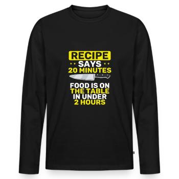 Recipe says wrong - Men's Premium Organic Long Sleeve Shirt - black - Front - Nico (187cm)