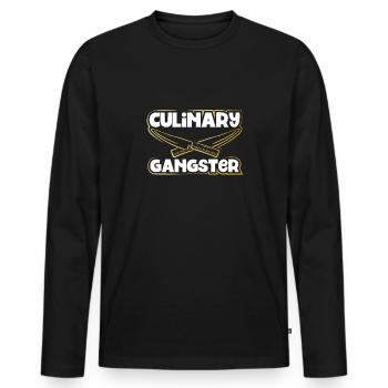 Culinary gangster - Men's Premium Organic Long Sleeve Shirt - black - Front - Nico (187cm)