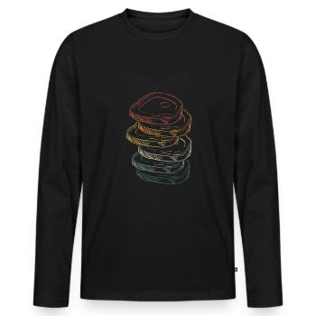 Rindfleisch Bunt Kochen - Männer Premium Bio Langarmshirt - Schwarz - Vorne - Nico (187cm)