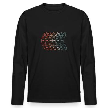 Colourful Bratwurst - Men's Premium Organic Long Sleeve Shirt - black - Front - Nico (187cm)