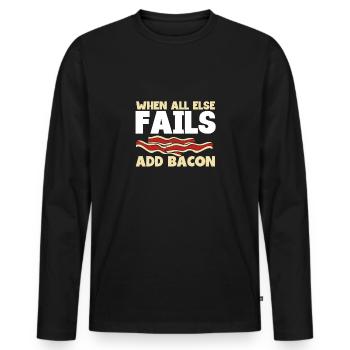 If all else fails, add - Men's Premium Organic Long Sleeve Shirt - black - Front - Nico (187cm)