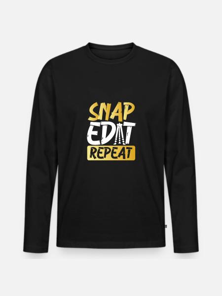 Snap Edit Repeat - Men's Premium Organic Long Sleeve Shirt - black
