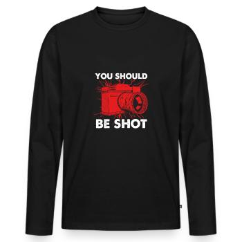 Appareil photo numérique si vous prenez des photos - T-shirt manches longues Premium bio Homme - noir - Devant - Nico (187cm)