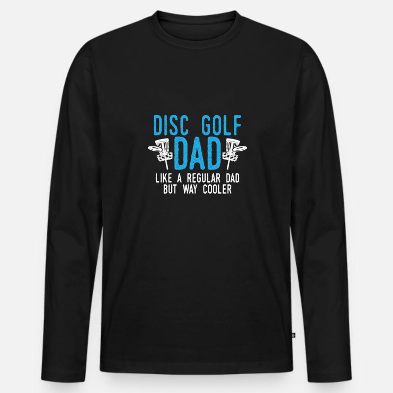 Discgolf vater - Männer Premium Bio Langarmshirt - Schwarz