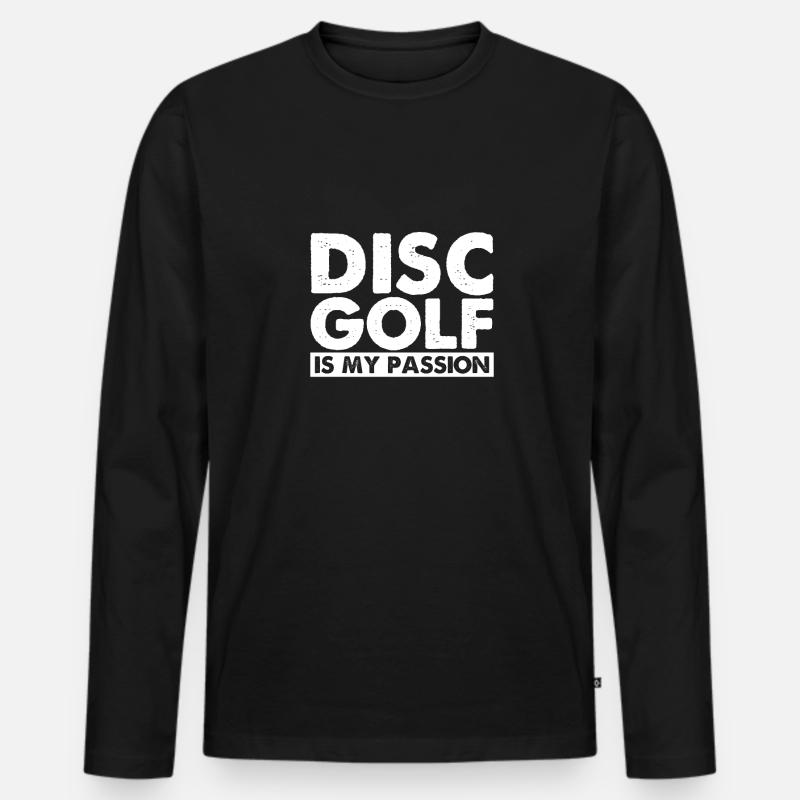 Discgolf Ist Meine Leidenschaft - Männer Premium Bio Langarmshirt - Schwarz