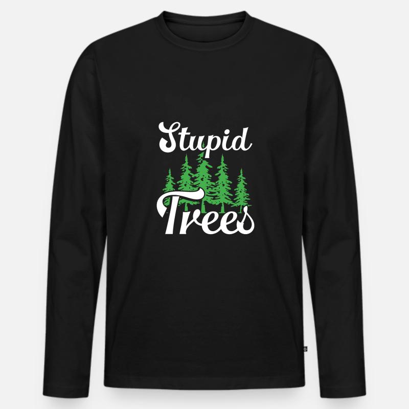 Wald Im Discgolf - Männer Premium Bio Langarmshirt - Schwarz