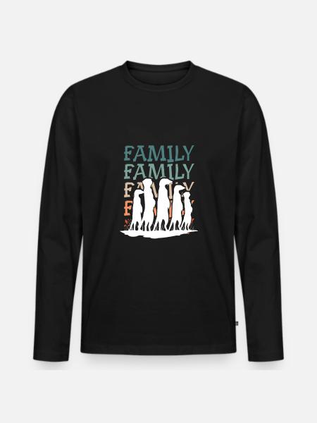 Meerkat family - Men's Premium Organic Long Sleeve Shirt - black