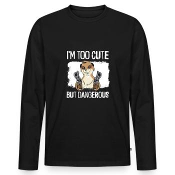 Le suricate est mignon mais dangereux - T-shirt manches longues Premium bio Homme - noir - Devant - Nico (187cm)